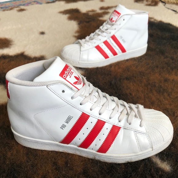 adidas pro model white red